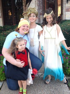 October - Trick or treating with the girlies in Texas. 