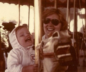 Riding the carousel at Greenfield Village with Mom!