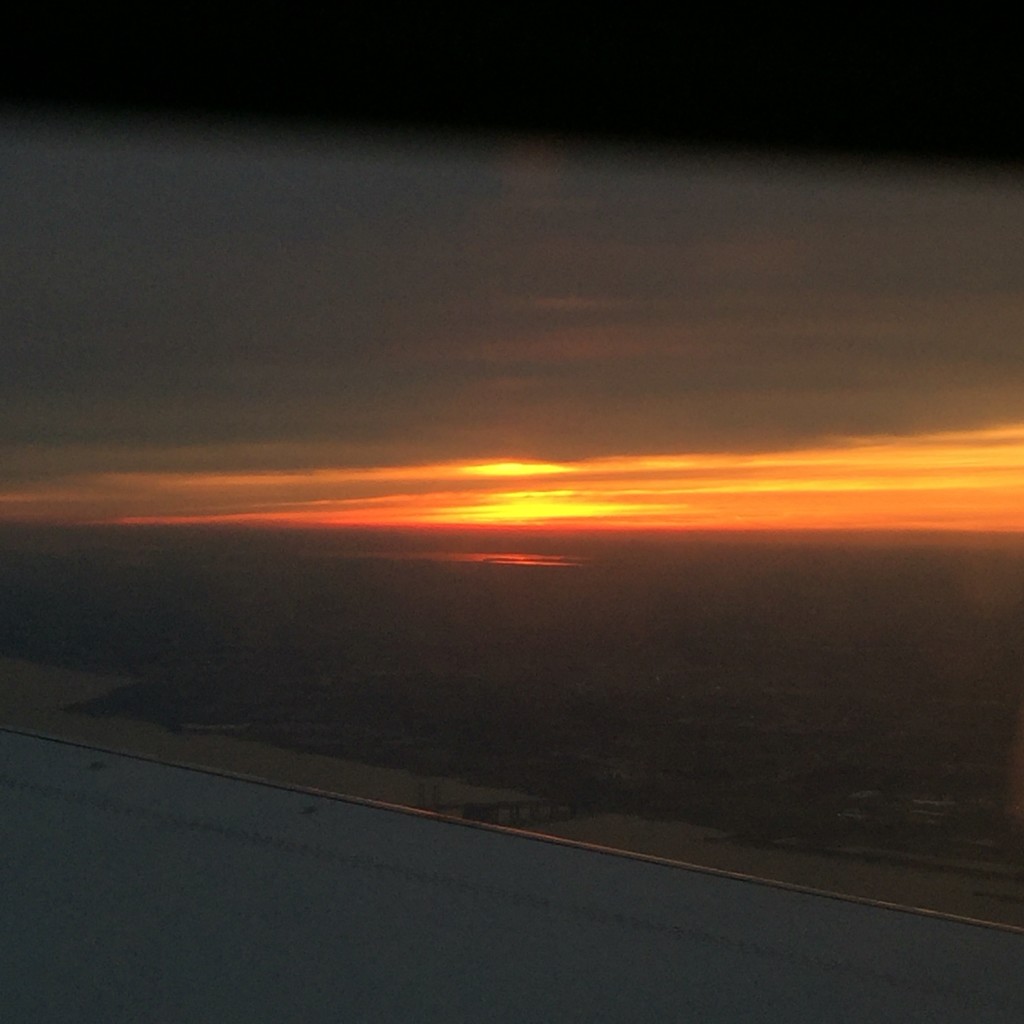 A gorgeous sunset descending into Philly after a great family getaway!